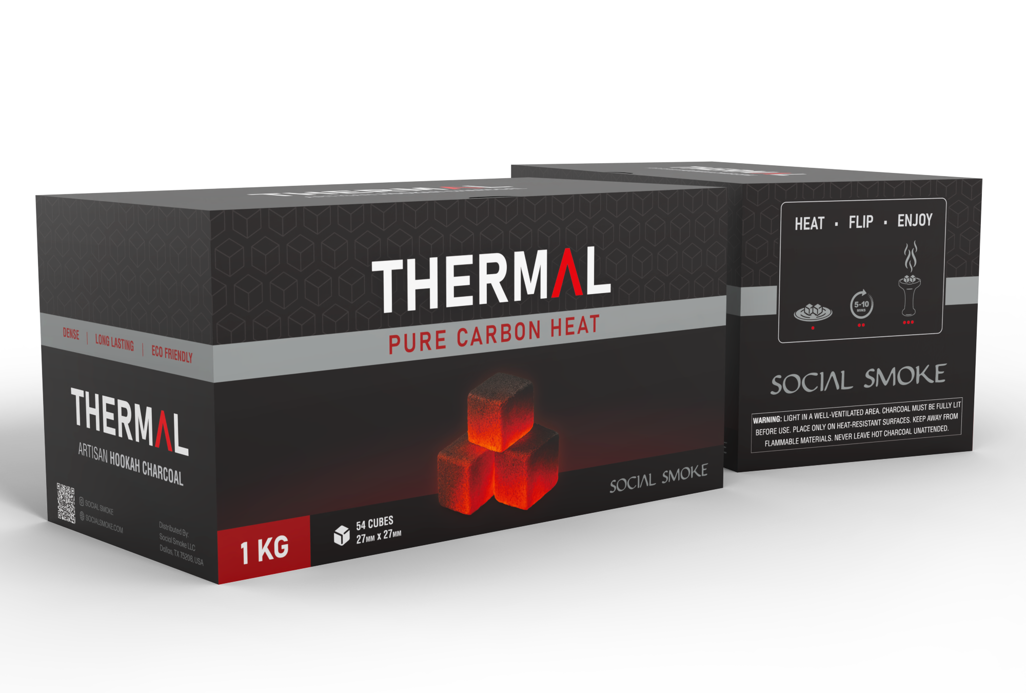 social-smoke-thermal-charcoal-shisha-naturkohle-27mm-cube image 1