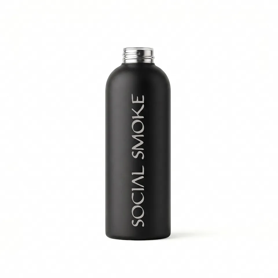 social-smoke-water-bottle-trinkflasche-matt-schwarz image 1