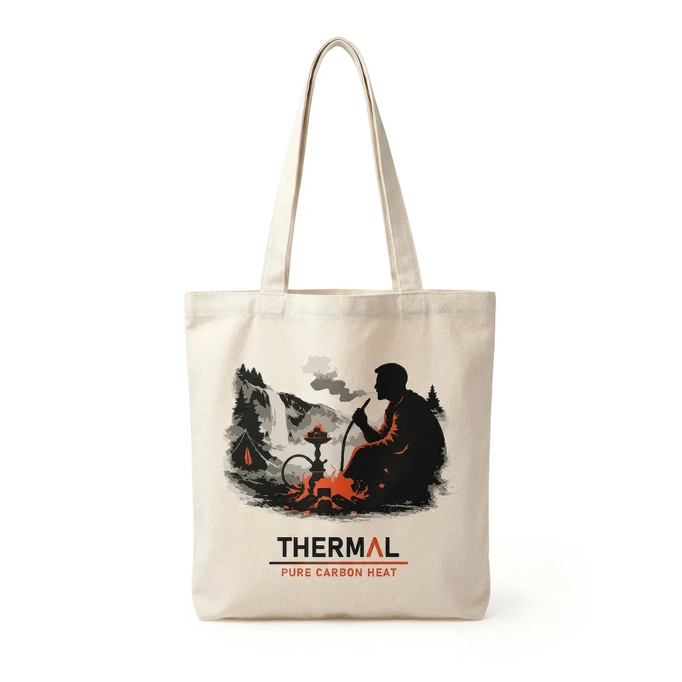social-smoke-thermal-charcoal-tote-bag-medium-baumwoll-tasche-charcoal image 1